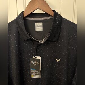 Callaway Men's Black Polo with Subtle Pattern